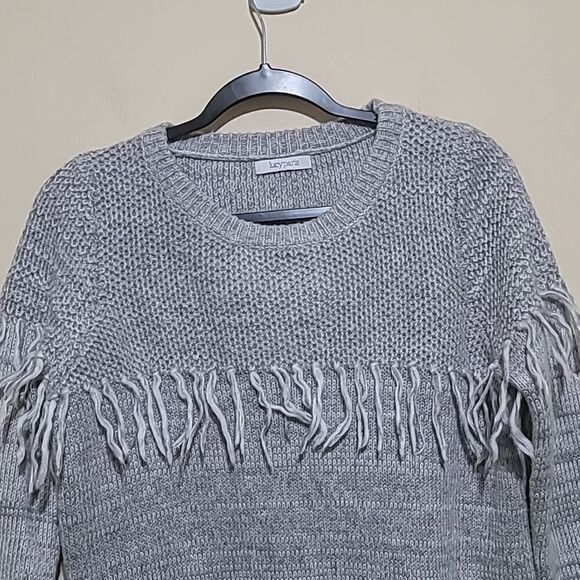 Lucy Paris Gray Frill Sweater Sz Small - Picture 5 of 9